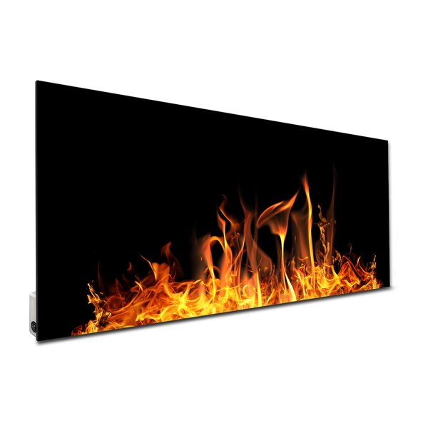 Heat Storm Decorative Radiant Glass Heater, 750 Watt, 24 in. X 48 in., Burning Fire Design, 120 V HS-2448-V13
